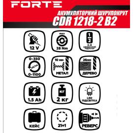 Шуруповерт акумуляторний Forte CDL 1218-2 B2 — додаткове фото