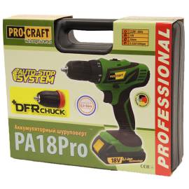 Шуруповерт акумуляторний Procraft PA18Pro з DFR патроном 