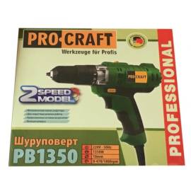 Шуруповерт мережевий Procraft PB-1350 дві швидкості