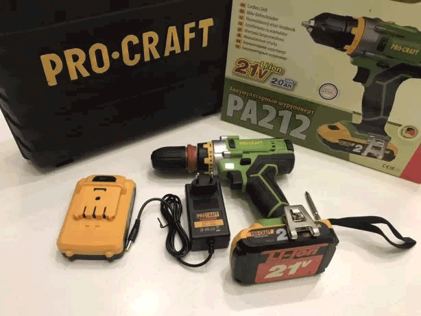 Акумуляторний шуруповерт PROCRAFT PA212 Professional з  DFR   патроном